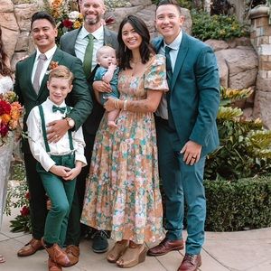 Floral Tiered Midi Dress Smocked Puff sleeves